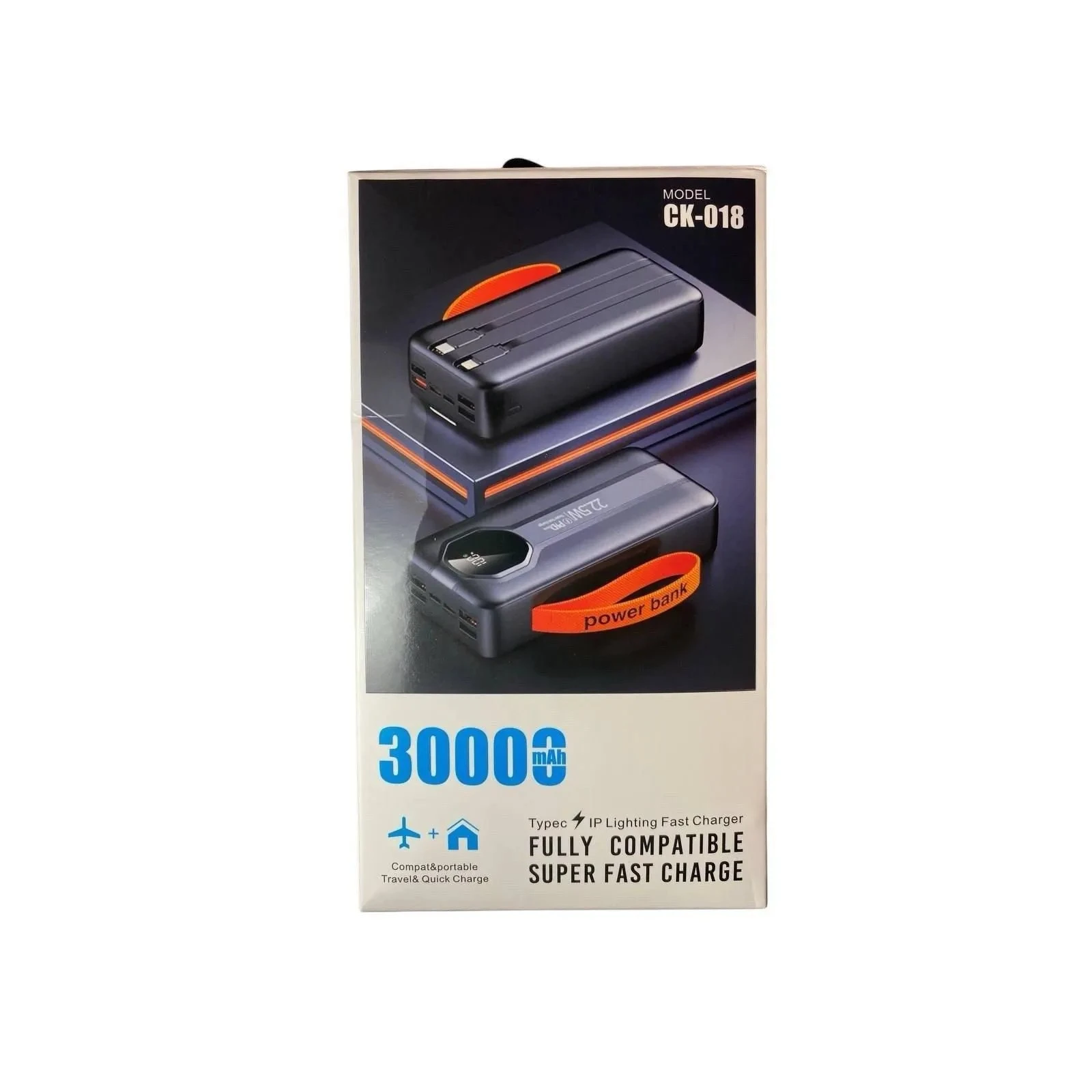XoKo 30000mAh, 22,5W, PD, QC, black (WK-CK-018) (UA)
