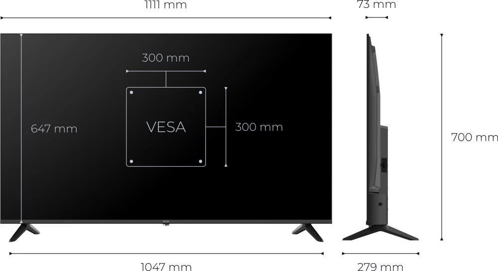 KIVI 50U9000HB (UA) Тип: QLED телевизор; Диагональ,