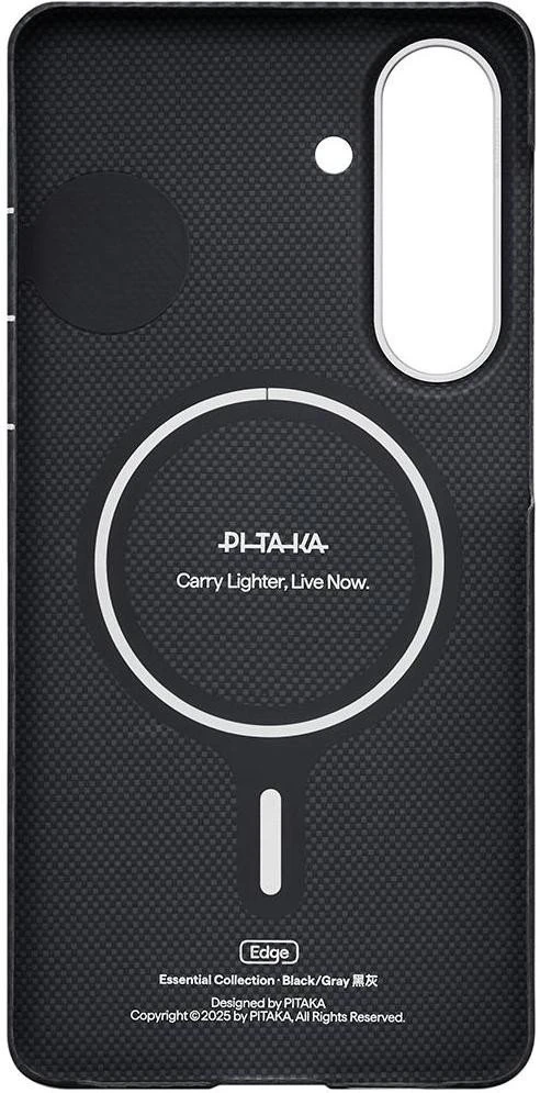 Чехол для смартфона Pitaka Edge Ultra-Slim Case with Aaron Button for Samsung Galaxy S26 - 600D Black/Grey [Twill] (KS2601)