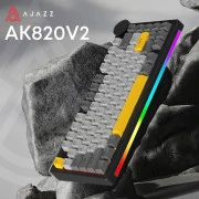 Ajazz AK820 V2 Coconut Flake Switch Wireless/Bluetooth/USB UA Black/Gray/Yellow (AK820-V2-CF-BGY) (UA)