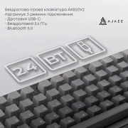 Ajazz AK820 V2 White Peach Switch Wireless/Bluetooth/USB UA Black/Gray (AK820-V2-WP-S-BG) (UA)