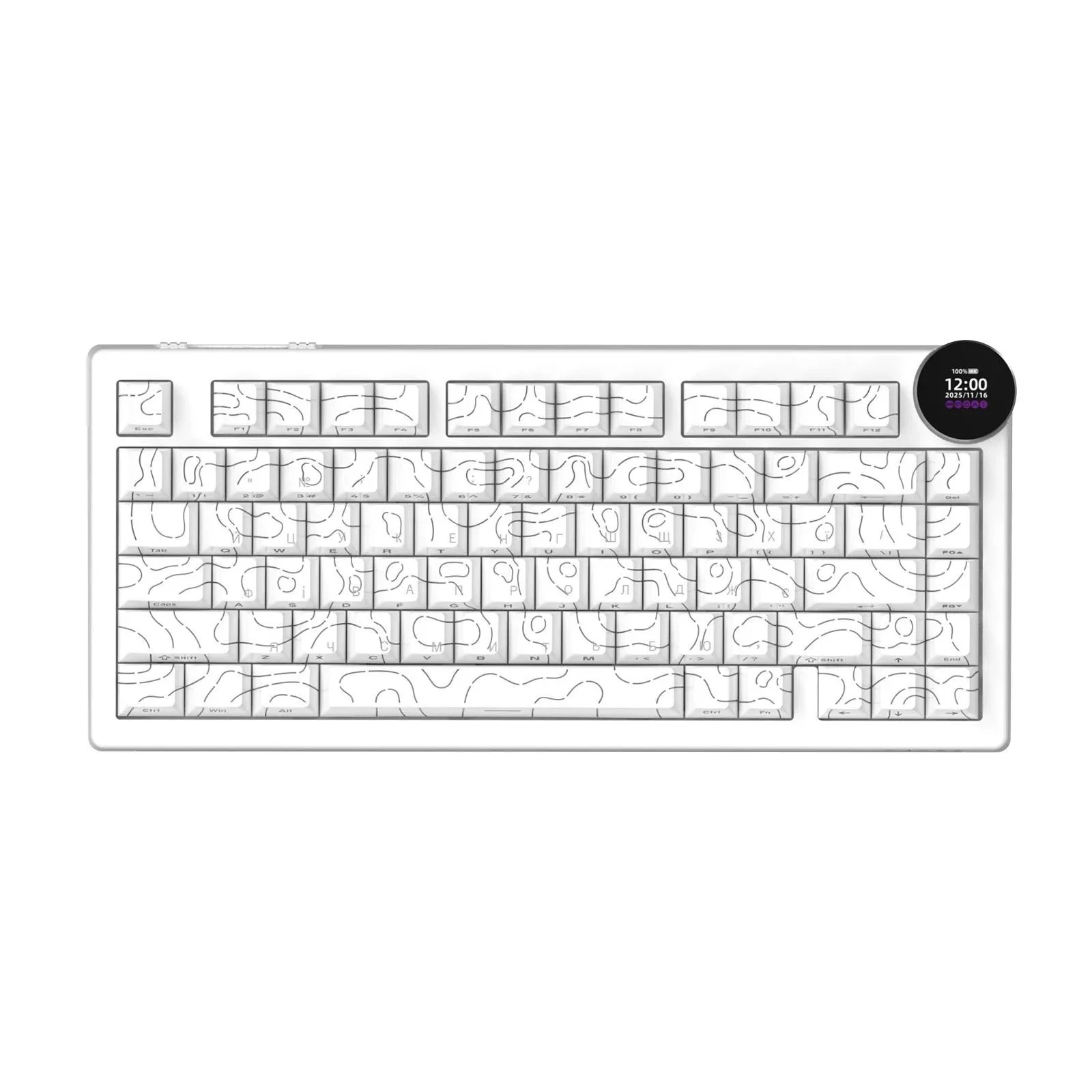 Ajazz AK820 V2 White Peach Switch Wireless/Bluetooth/USB UA White (AK820-V2-WP-S-W) (UA)