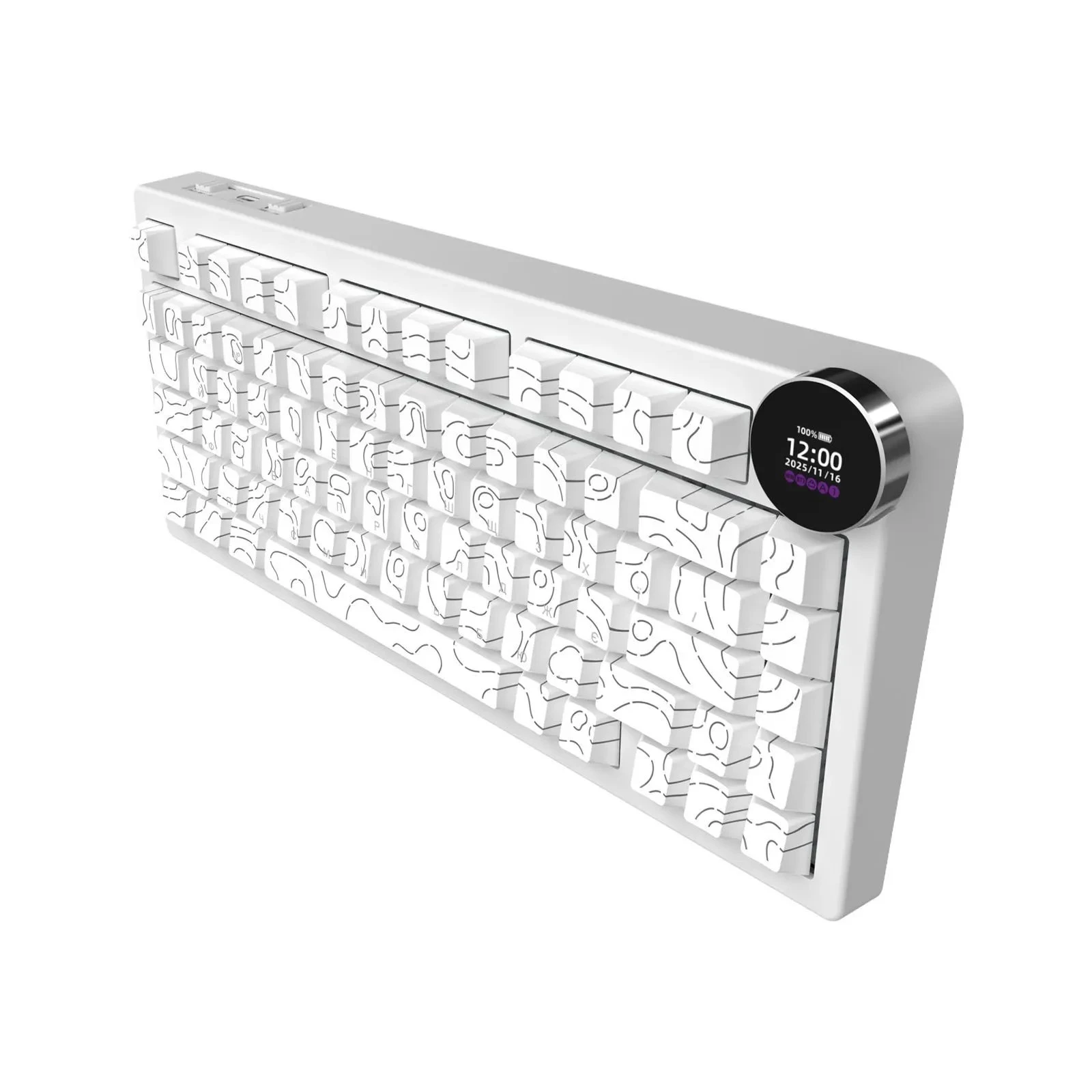 Ajazz AK820 V2 White Peach Switch Wireless/Bluetooth/USB UA White (AK820-V2-WP-S-W) (UA)