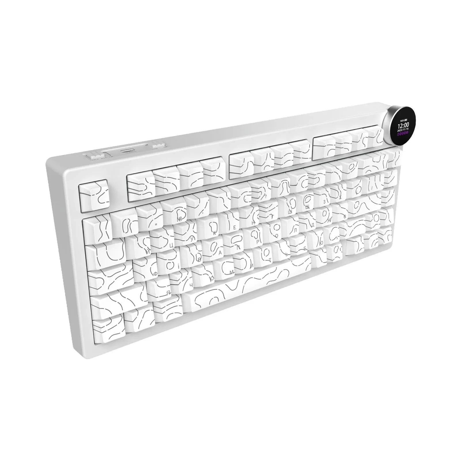 Ajazz AK820 V2 White Peach Switch Wireless/Bluetooth/USB UA White (AK820-V2-WP-S-W) (UA)