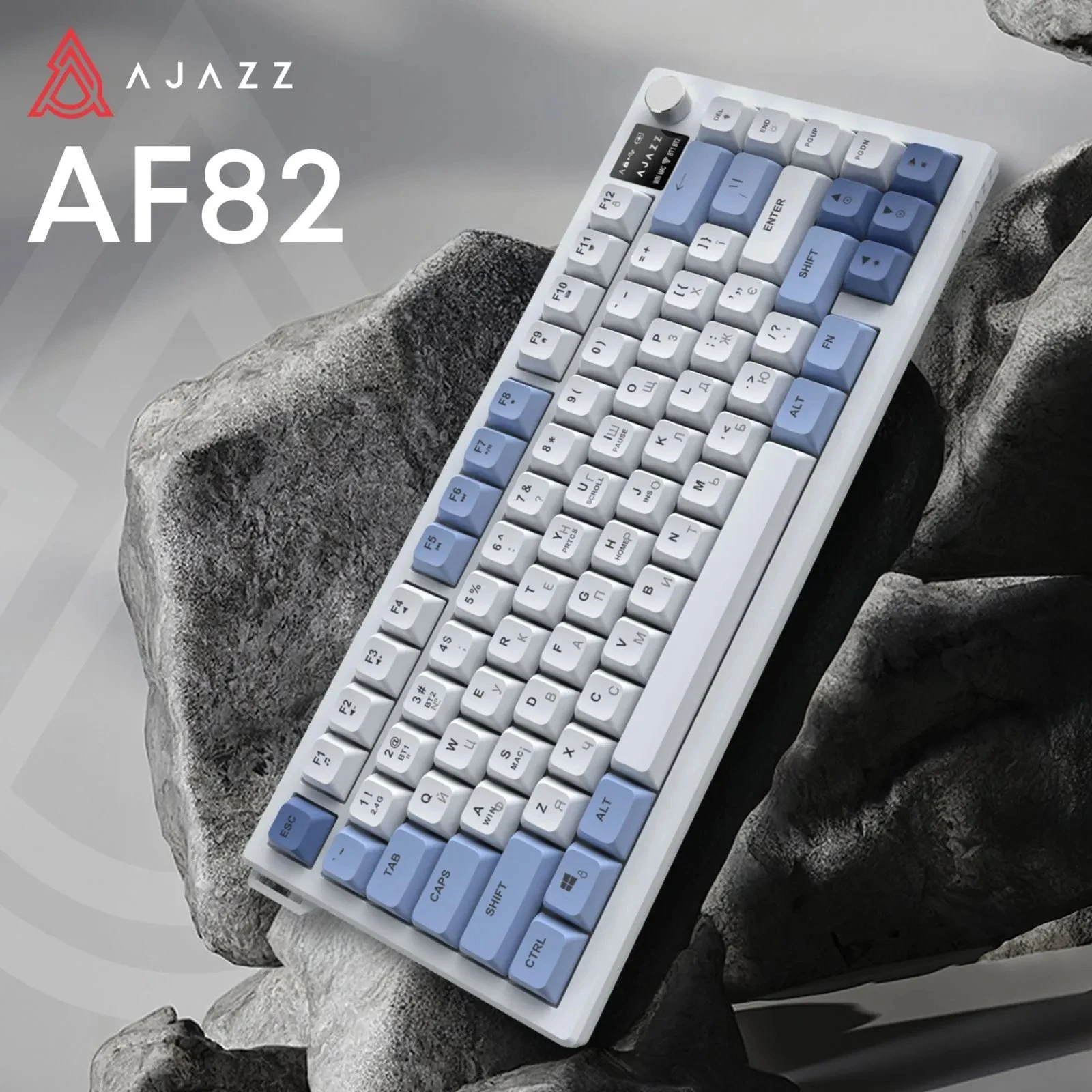Ajazz AF82 Wireless/Bluetooth/USB UA Black/White (AF82-BW) (UA)
