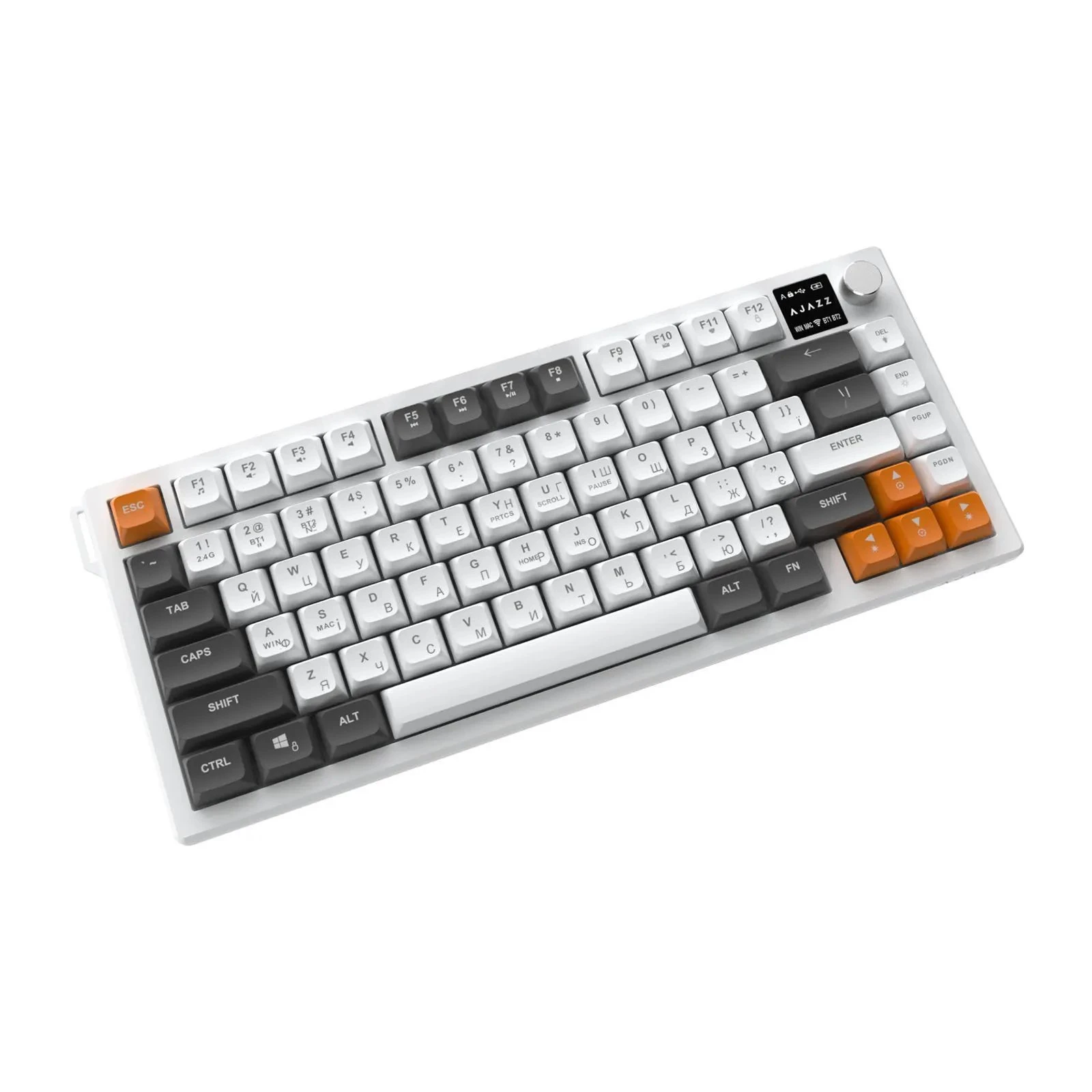 Ajazz AF82 Wireless/Bluetooth/USB UA Gray/White/Orange (AF82-GWO) (UA)