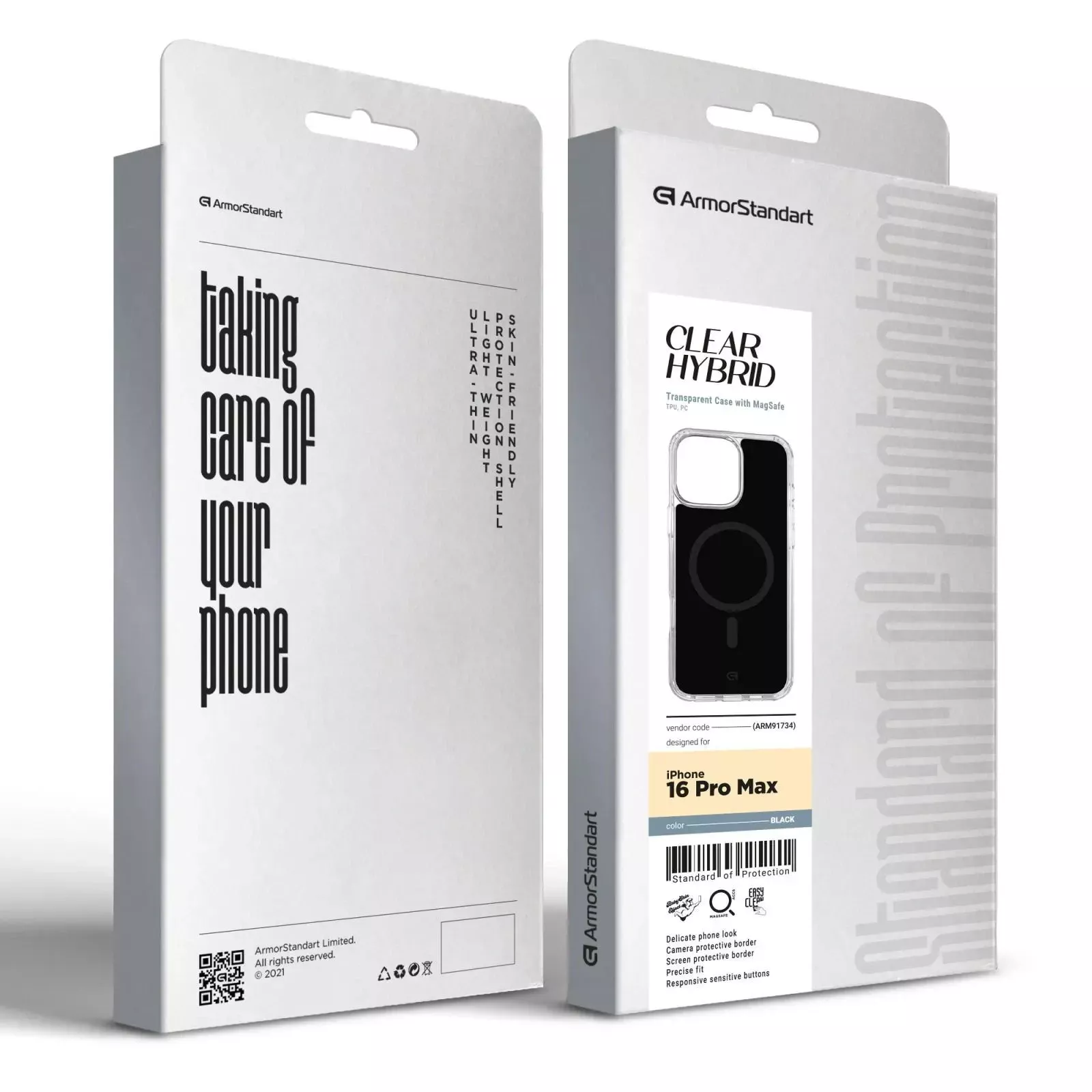 Чохол для мобільного телефону Armorstandart Clear Hybrid MagCase Apple iPhone 16 Pro Max Black (ARM91734) (UA)