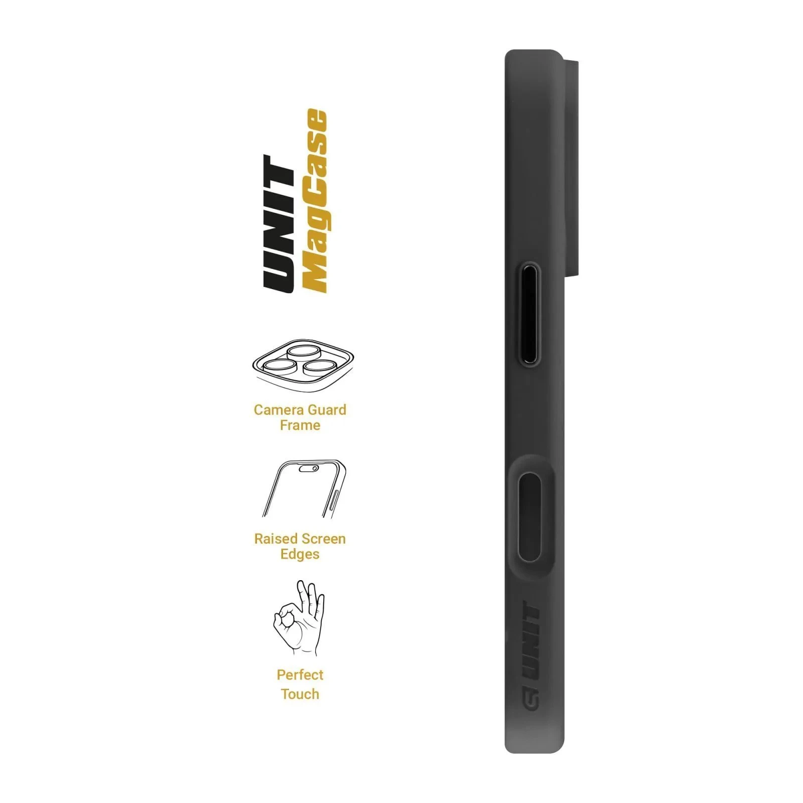 Чохол для мобільного телефону Armorstandart Unit-C MagCase Apple iPhone 17 Pro Black + Orange Button Set (ARM90585) (UA)