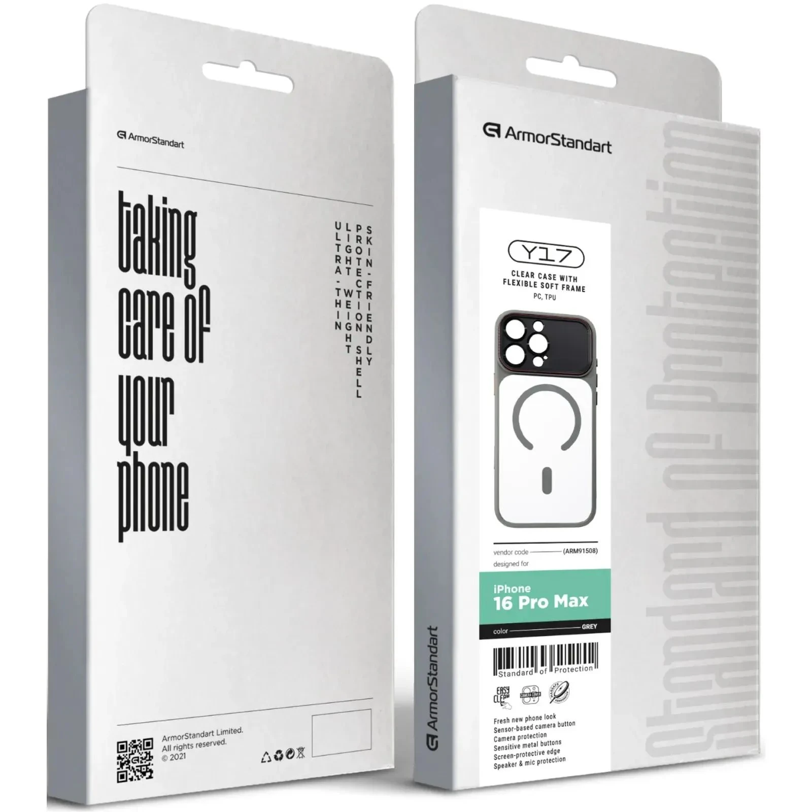 Чохол для мобільного телефону Armorstandart Y17 MagCase Apple iPhone 16 Pro Max Grey (ARM91508) (UA)