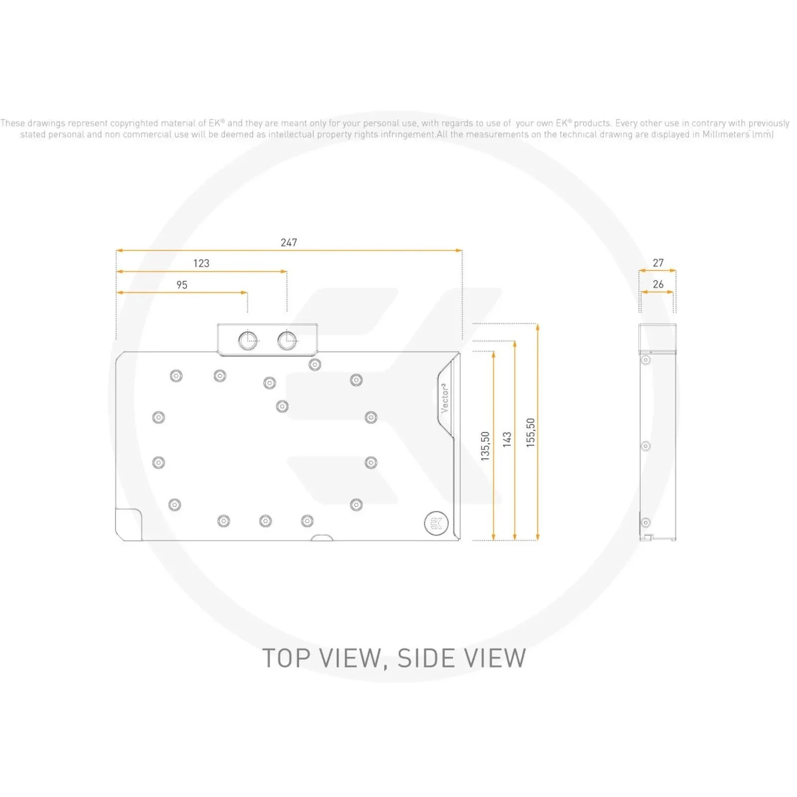 Водоблок Ekwb EK-Quantum Vector TUF RTX 5090 - Plexi (3831129901094) (3831129901094) (UA)