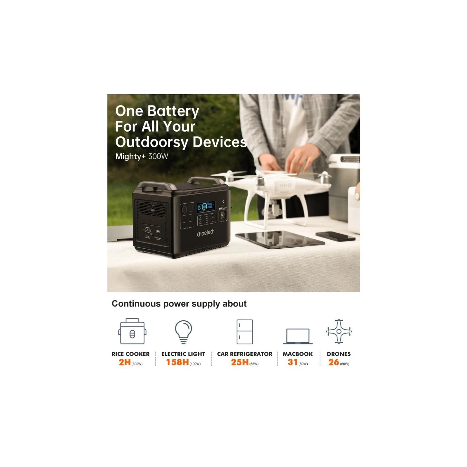 Зарядная станция Choetech BS006 2000W (BS006) (UA)