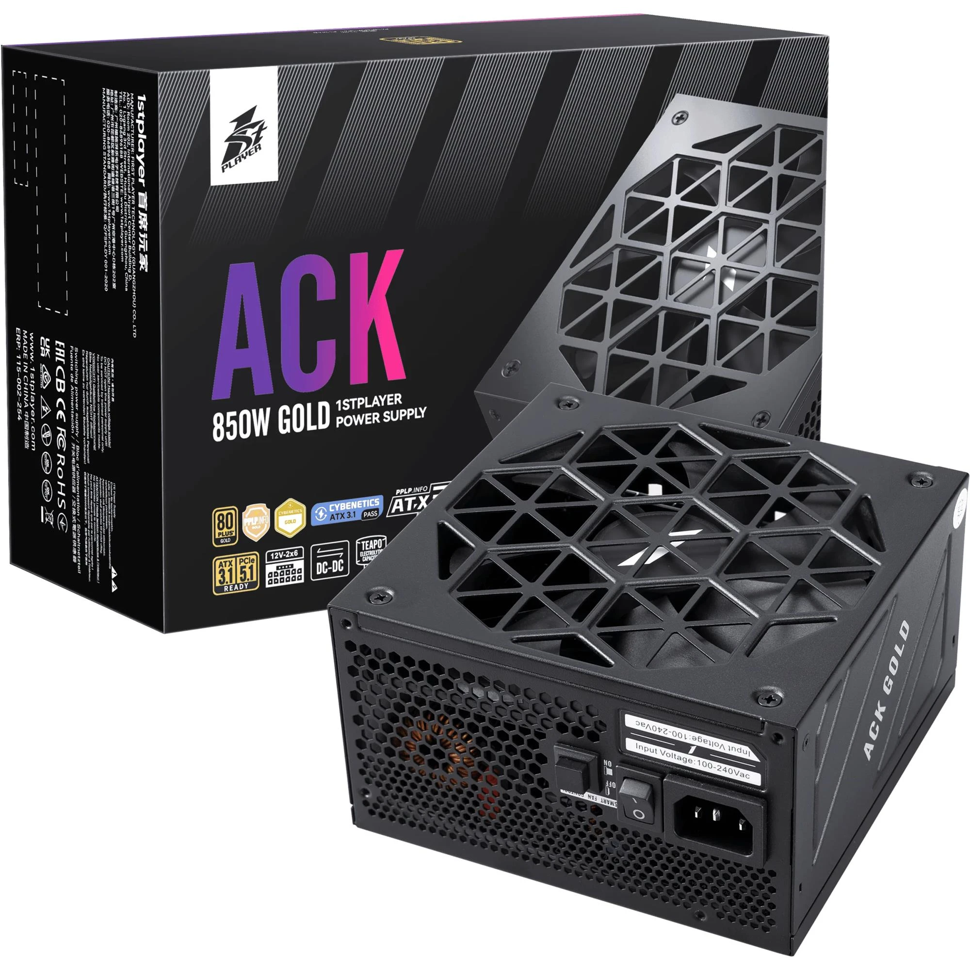 1stPlayer HA-850BA2 850W (ACK-GLD-850-BK-EU) (UA)