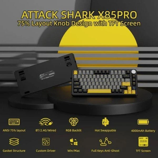 ATTACK SHARK X85 Pro Starry Black (X85PROSB_AS) (UA)