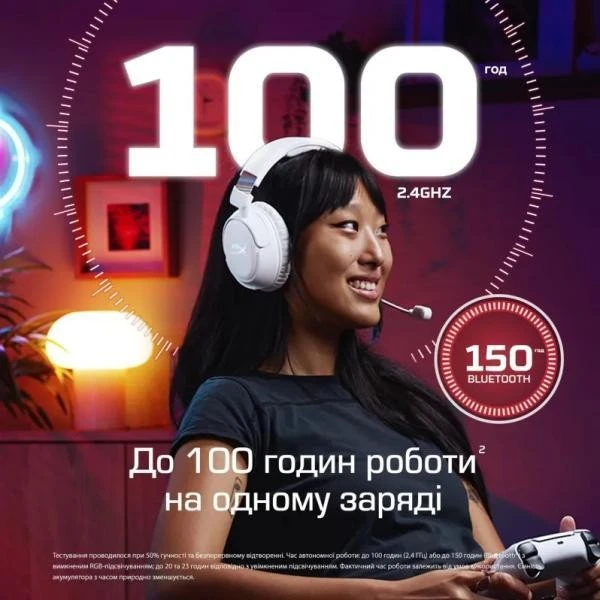 Навушники з мікрофоном HyperX Cloud Flight 2 White (B5VC5AA) (UA)