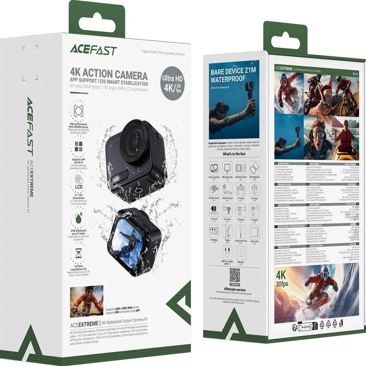 Acefast X1 4K Waterproof Action Camera Black (6974316285816) (UA)