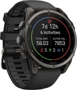 Смарт-часы Garmin Fenix 9 47mm Carbon Gray DLC Titanium with Black Silicone Band (010-04762-10/11)