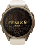 Смарт-часы Garmin Fenix 9 Pro 43mm Autumn Gold Titanium with Cream/French Gray Silicone Band (010-04335-25/26)