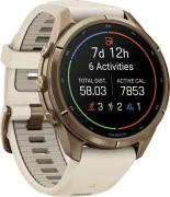 Смарт-часы Garmin Fenix 9 Pro 43mm Autumn Gold Titanium with Cream/French Gray Silicone Band (010-04335-25/26)