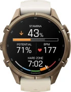 Смарт-часы Garmin Fenix 9 Pro 43mm Autumn Gold Titanium with Cream/French Gray Silicone Band (010-04335-25/26)