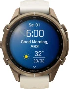 Смарт-часы Garmin Fenix 9 Pro 43mm Autumn Gold Titanium with Cream/French Gray Silicone Band (010-04335-25/26)