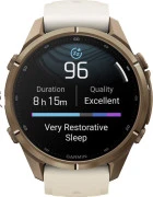 Смарт-часы Garmin Fenix 9 Pro 43mm Autumn Gold Titanium with Cream/French Gray Silicone Band (010-04335-25/26)