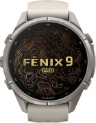 Смарт-часы Garmin Fenix 9 Pro inReach 43mm Titanium with Fog Gray/Dark Sandstone Silicone Band (010-04335-80/81)