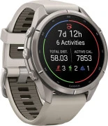 Смарт-часы Garmin Fenix 9 Pro inReach 43mm Titanium with Fog Gray/Dark Sandstone Silicone Band (010-04335-80/81)
