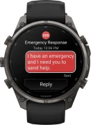 Смарт-часы Garmin Fenix 9 Pro inReach 47mm Carbon Gray DLC Titanium w. Black/Pebble Gray Silicone B. (010-04336-10/11)