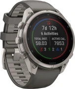 Смарт-часы Garmin Fenix 9 Pro inReach Solar 47mm Titanium with Pebble Gray/Silver Gray Silicone Band (010-04338-00/01)