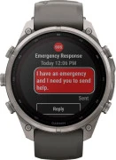 Смарт-часы Garmin Fenix 9 Pro inReach Solar 47mm Titanium with Pebble Gray/Silver Gray Silicone Band (010-04338-00/01)
