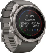 Смарт-часы Garmin Fenix 9 Pro inReach Solar 51mm Titanium with Pebble Gray/Silver Gray Silicone Band (010-04339-00/01)