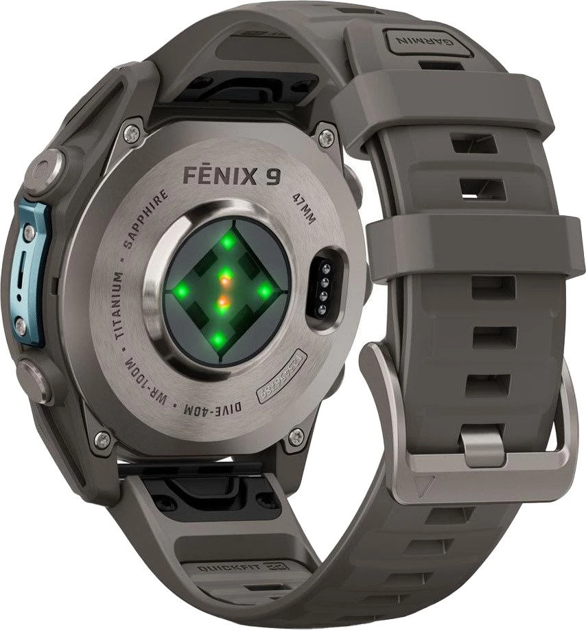 Смарт-годинники Garmin Fenix 9 47mm Titanium with Pebble Gray Silicone Band (010-04762-00/01)