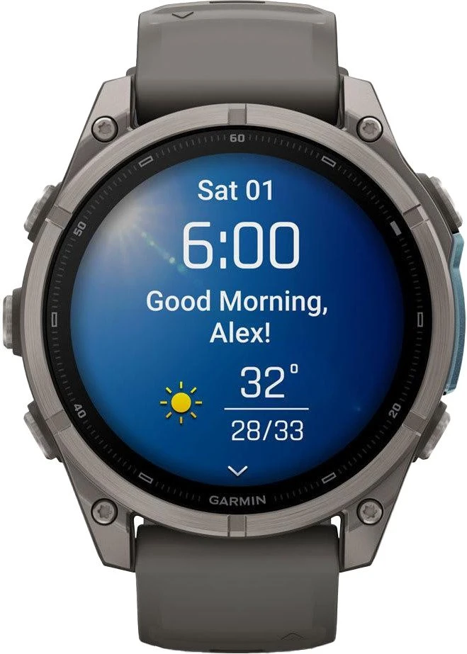 Смарт-годинники Garmin Fenix 9 47mm Titanium with Pebble Gray Silicone Band (010-04762-00/01)