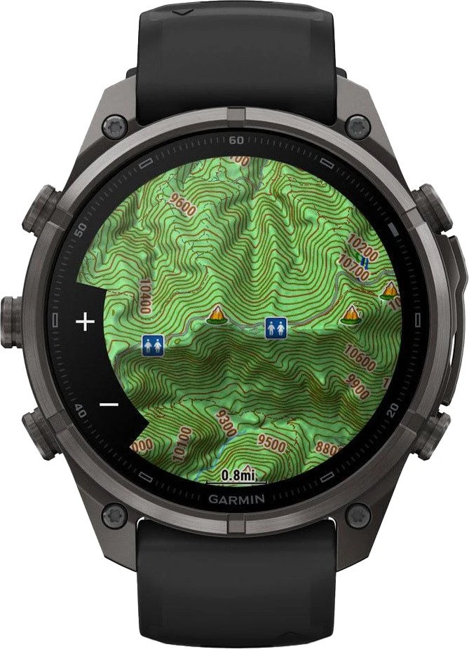 Смарт-годинники Garmin Fenix 9 Pro inReach 47mm Carbon Gray DLC Titanium з чорним/гальковим силиконом B. (010-04336-10/11)