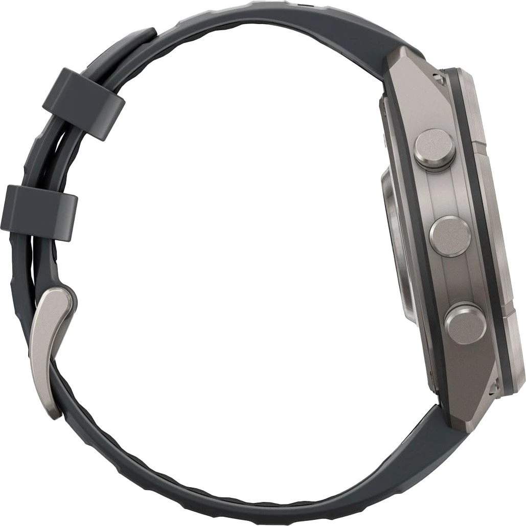 Смарт-годинники Garmin Fenix 9 Pro inReach 47mm Titanium з графітовим/чорним силіконовим ремінцем (010-04336-20/21)