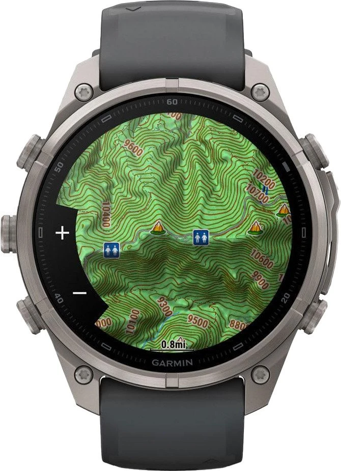 Смарт-годинники Garmin Fenix 9 Pro inReach 47mm Titanium з графітовим/чорним силіконовим ремінцем (010-04336-20/21)