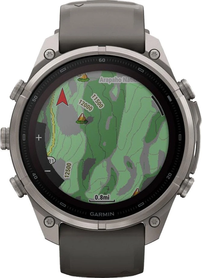 Смарт-годинники Garmin Fenix 9 Pro inReach Solar 47mm Titanium з ремінцем з силікону Pebble Gray/Silver Gray (010-04338-00/01)
