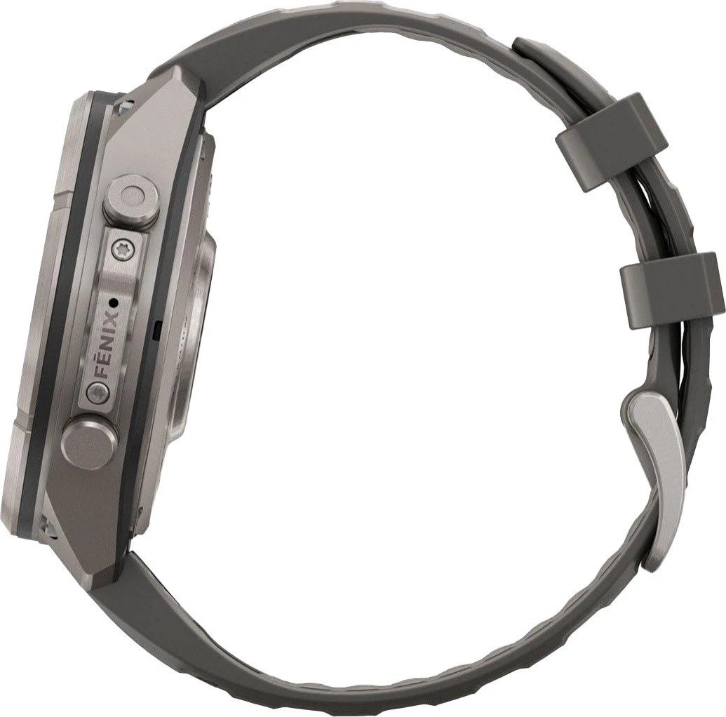 Смарт-часы Garmin Fenix 9 Pro inReach Solar 47mm Titanium with Pebble Gray/Silver Gray Silicone Band (010-04338-00/01)