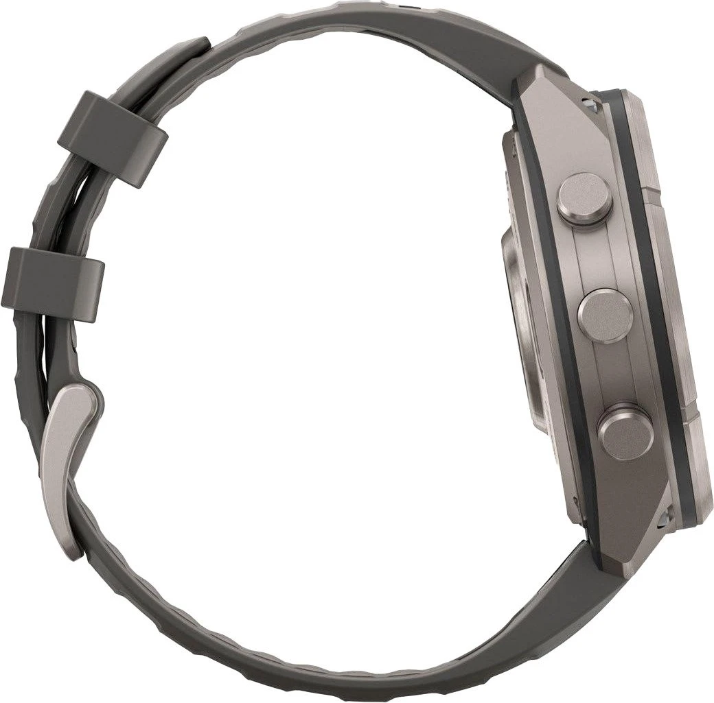 Смарт-годинники Garmin Fenix 9 Pro inReach Solar 47mm Titanium з ремінцем з силікону Pebble Gray/Silver Gray (010-04338-00/01)