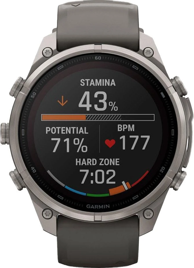 Смарт-годинники Garmin Fenix 9 Pro inReach Solar 47mm Titanium з ремінцем з силікону Pebble Gray/Silver Gray (010-04338-00/01)