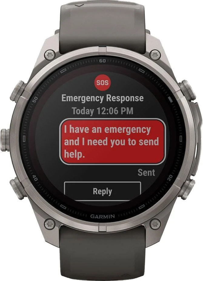 Смарт-годинники Garmin Fenix 9 Pro inReach Solar 47mm Titanium з ремінцем з силікону Pebble Gray/Silver Gray (010-04338-00/01)