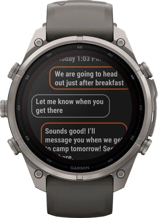 Смарт-годинники Garmin Fenix 9 Pro inReach Solar 47mm Titanium з ремінцем з силікону Pebble Gray/Silver Gray (010-04338-00/01)