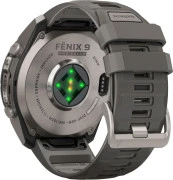 Смарт-годинник Garmin Fenix 9 Pro inReach Solar 51 мм Титан з силіконовим ремінцем Pebble Gray/Silver Gray (010-04339-00/01)