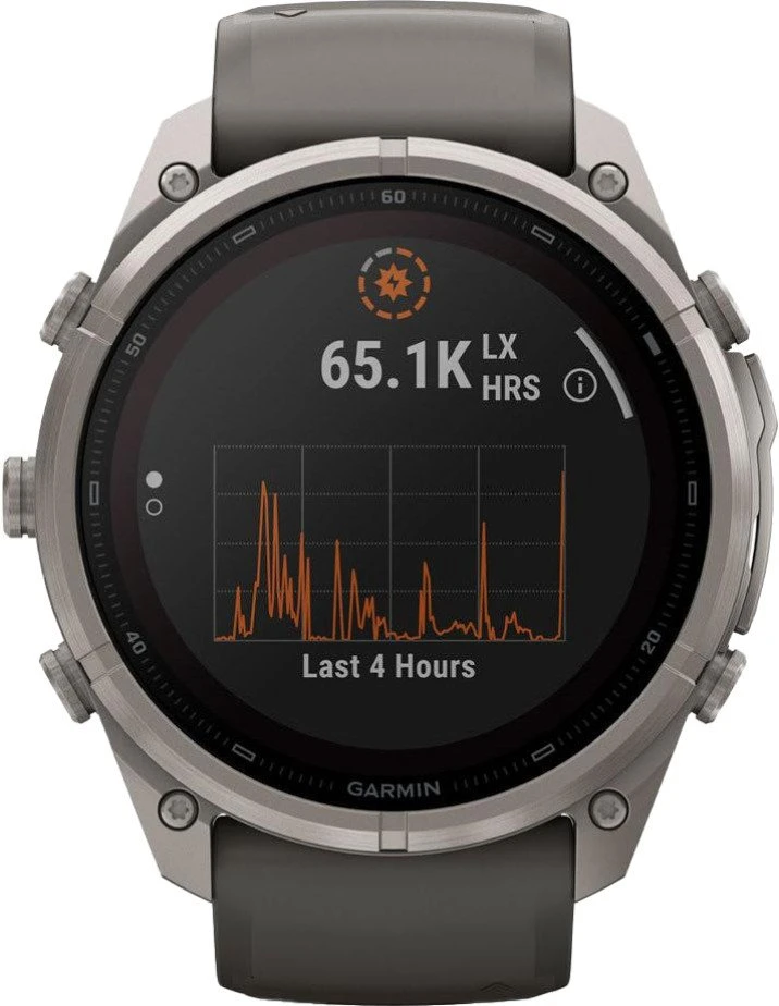 Смарт-годинник Garmin Fenix 9 Pro inReach Solar 51 мм Титан з силіконовим ремінцем Pebble Gray/Silver Gray (010-04339-00/01)