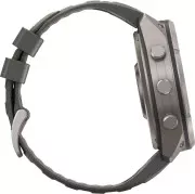 Смарт-годинник Garmin Fenix 9 Pro inReach Solar 51 мм Титан з силіконовим ремінцем Pebble Gray/Silver Gray (010-04339-00/01)