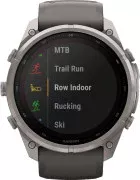 Смарт-годинник Garmin Fenix 9 Pro inReach Solar 51 мм Титан з силіконовим ремінцем Pebble Gray/Silver Gray (010-04339-00/01)