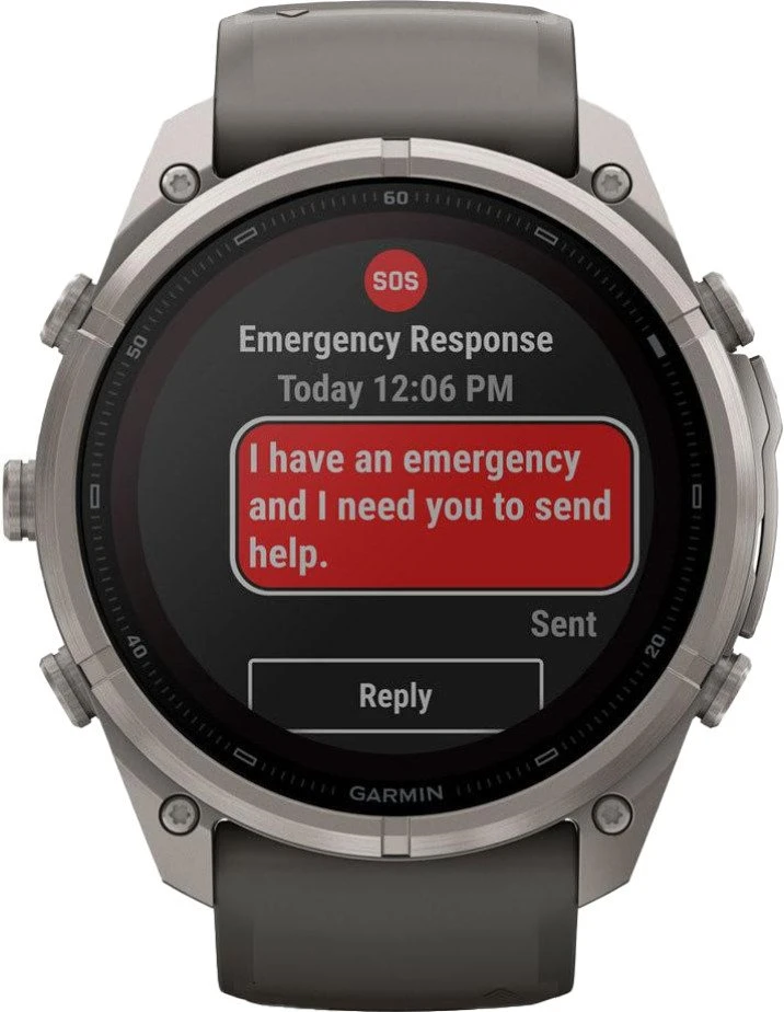 Смарт-годинник Garmin Fenix 9 Pro inReach Solar 51 мм Титан з силіконовим ремінцем Pebble Gray/Silver Gray (010-04339-00/01)