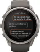 Смарт-годинник Garmin Fenix 9 Pro inReach Solar 51 мм Титан з силіконовим ремінцем Pebble Gray/Silver Gray (010-04339-00/01)