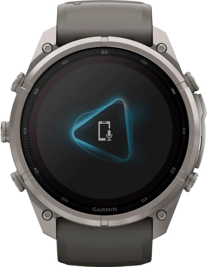 Смарт-годинник Garmin Fenix 9 Pro inReach Solar 51 мм Титан з силіконовим ремінцем Pebble Gray/Silver Gray (010-04339-00/01)
