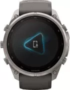 Смарт-годинник Garmin Fenix 9 Pro inReach Solar 51 мм Титан з силіконовим ремінцем Pebble Gray/Silver Gray (010-04339-00/01)